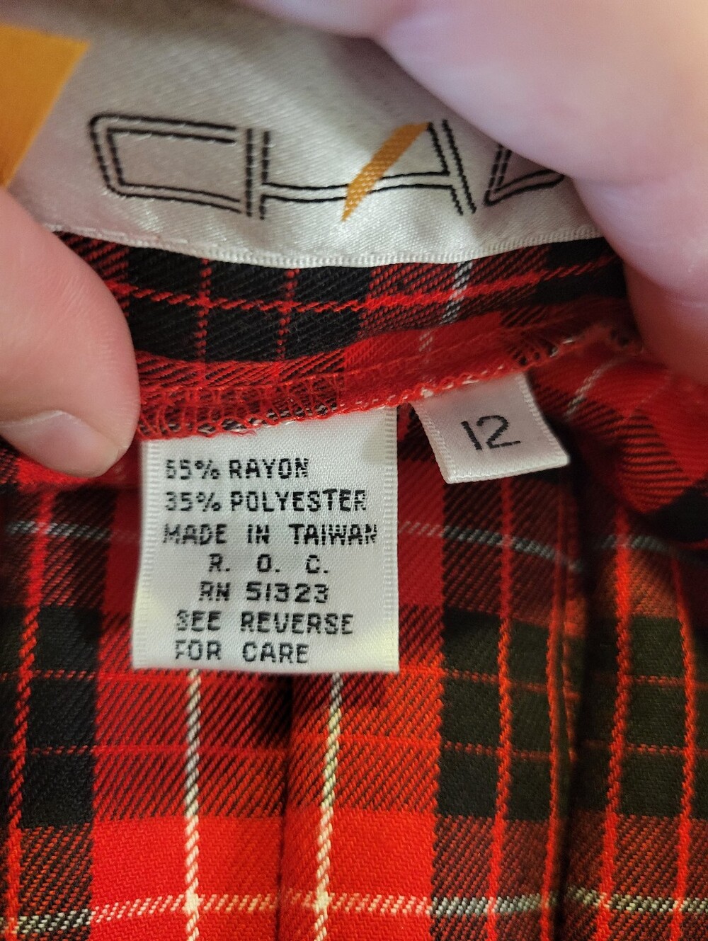 Vintage Chaus Red Plaid Pleated Maxi Skirt - Picture 8 of 9